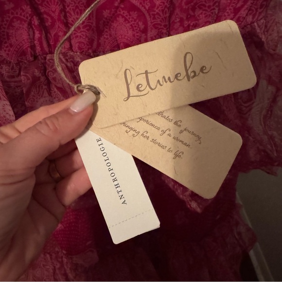 NWT Anthropologie Let Me Be Sleeveless Sheer Tiered Midi Dress Sz S - Picture 12 of 16